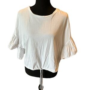 Express White Short Sleeve Top, size large